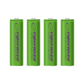   ESPERANZA RECHARGEABLE BATTERIES Ni-MH AA 2000MAH 4PCS. GREEN