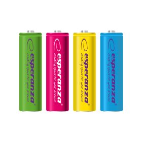   ESPERANZA RECHARGEABLE BATTERIES Ni-MH AA 2000MAH 4PCS. MIX OF COLORS