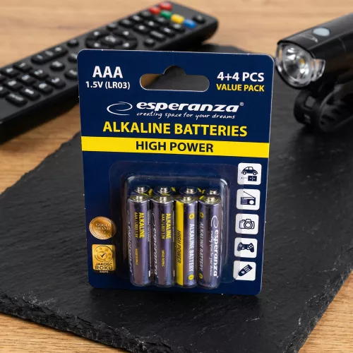 ESPERANZA ALKALINE BATTERIES AAA 8PCS. BLISTER