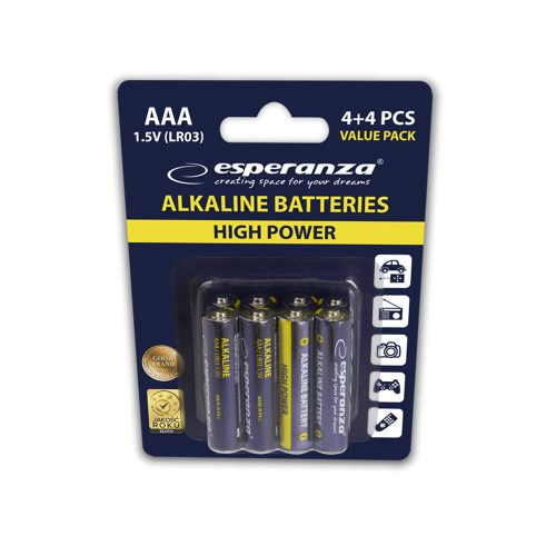 ESPERANZA ALKALINE BATTERIES AAA 8PCS. BLISTER