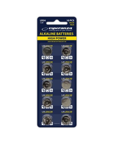 ESPERANZA ALKALINE BATTERIES L54 AG10 10PCS. BLISTER