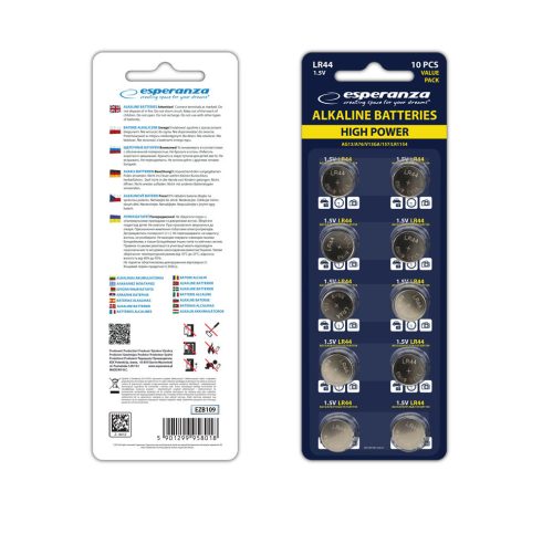 ESPERANZA ALKALINE BATTERIES LR44 AG13 10PCS. BLISTER