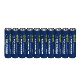   ESPERANZA ALKALINE BATTERIES AAA 10PCS.  FOIL WRAPPED WITH TAG