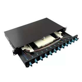   Logilink Optikai kábel elosztó, 19" (ODF) SC-SX 12 P, fekete