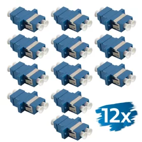   Logilink Száloptikai adapter LC Duplex, 12 darabos, peremes, kék (OS2)