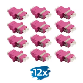   Logilink Száloptikai adapter LC Duplex, 12 darabos, peremes, lila (OM4)