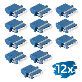   Logilink Száloptikai adapter LC Quad, 12 darabos, peremes, kék (OS2)