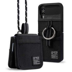   Ringke Galaxy Z Flip 4 Case Folio Signature Mesh Pocket Black