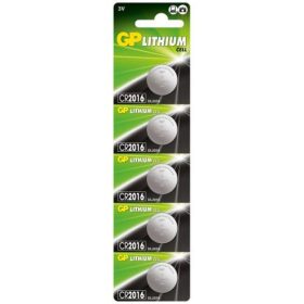 GP CR2016 lítium gombelem 5db/bliszter  (B1516)