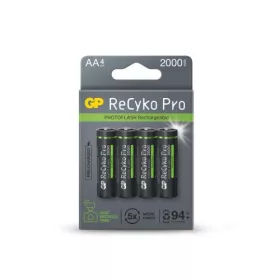   GP Battery (AA) Rechargable RECYKO+ Pro Fast Flash, NIMH R03, (4 batteries / blister), 2000mAh