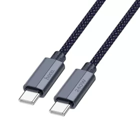   Hoco U134 adatkábel (Type-C - Type-C, 240W, PD gyorstöltő 3.0, 180cm, cipőfűző) SÖTÉTKÉK (U134_180)