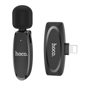 Hoco L15 Lightning csiptetős Bluetooth mikrofon fekete