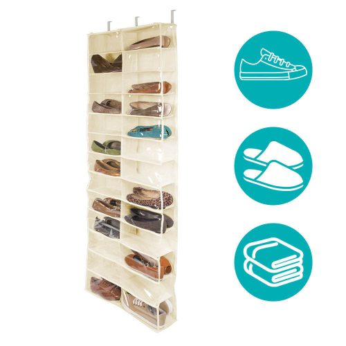 Ajtóra szerelhető cipőtároló-bézs