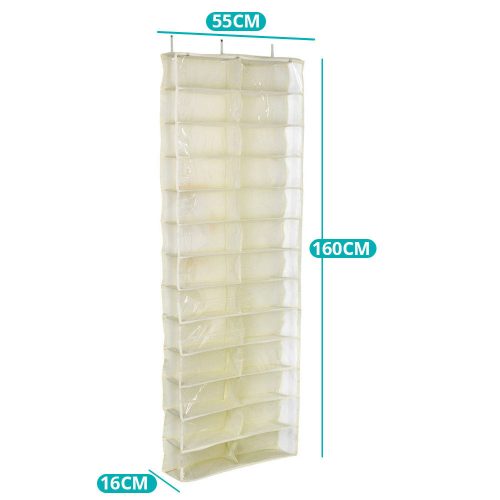 Ajtóra szerelhető cipőtároló-bézs