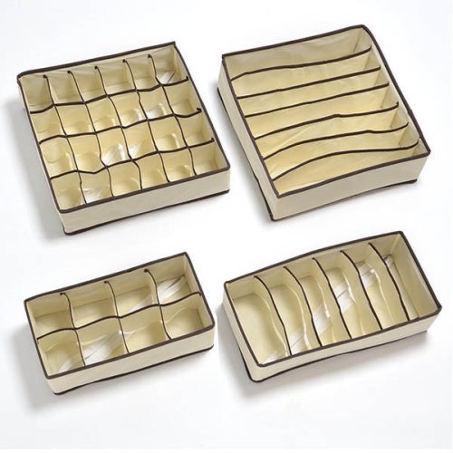 4 részes tárolódoboz szett-bézs