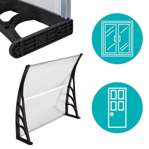 Műanyag előtető több méretben és színben-120x90 cm-fekete