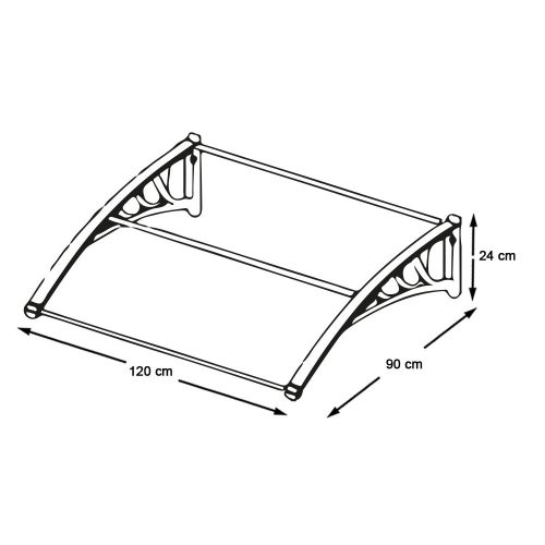 Műanyag előtető több méretben és színben-120x90 cm-fekete