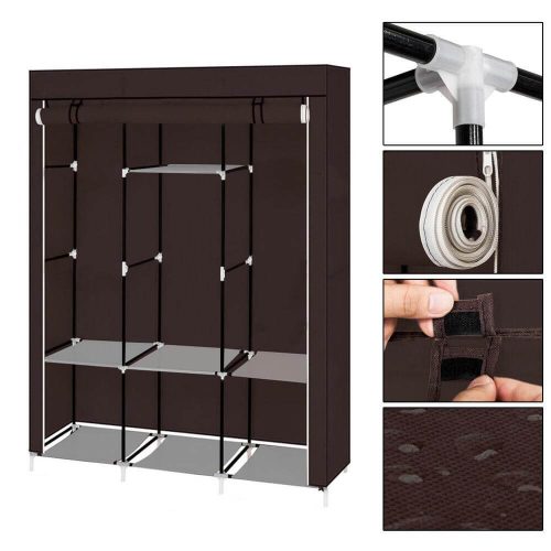 Mobil ruhásszekrény 130x45x170 cm-es méretben-barna