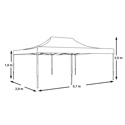 Összecsukható kerti pavilon több típusban-2,9x5,7 méteres-kék-pavilon
