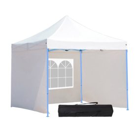   Összecsukható kerti pavilon több típusban-2,9x2,9 méteres-fehér-pavilon+oldalfal+hordtáska