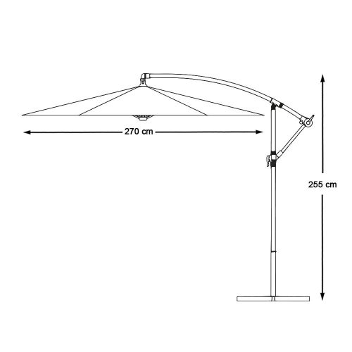 Függő napernyő 2,7 m, krém