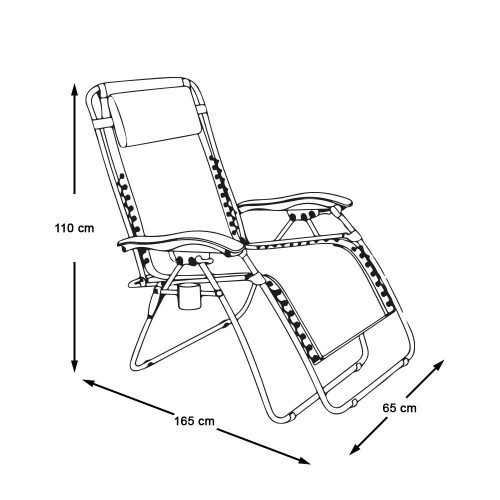 Zéró gravitáció kerti szék ajándék pohártartóval, 2 db-bézs