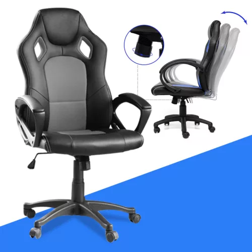 Gamer szék több színben - basic-színes háttámla, szürke