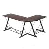 L alakú íróasztal-sötétbarna