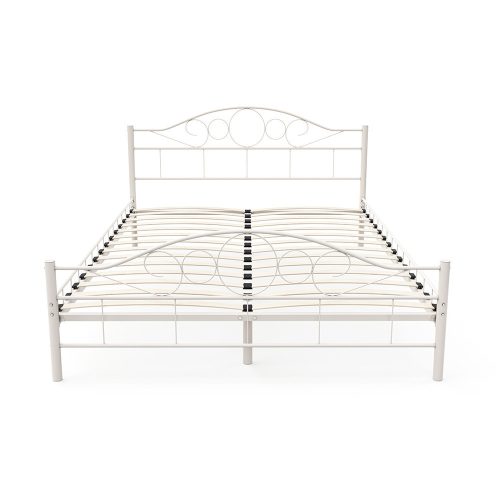 Mimi fém ágykeret ajándék ágyráccsal több méretben és színben-Fehér 160x200cm