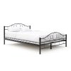 Mimi fém ágykeret ajándék ágyráccsal több méretben és színben-Fekete 140x200cm