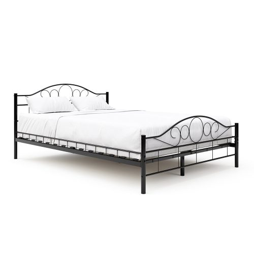 Mimi fém ágykeret ajándék ágyráccsal több méretben és színben-Fekete 140x200cm