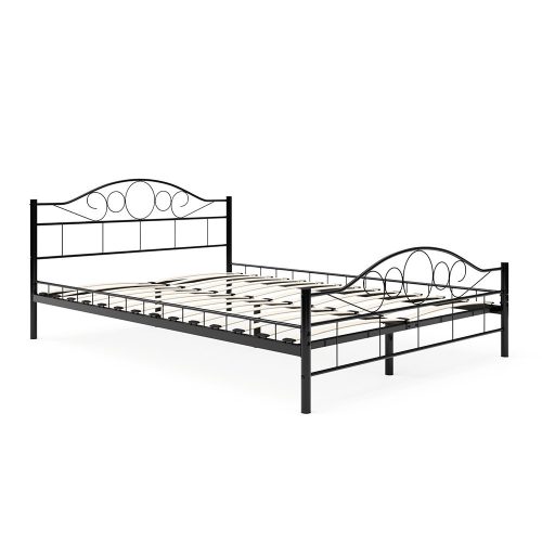 Mimi fém ágykeret ajándék ágyráccsal több méretben és színben-Fekete 140x200cm