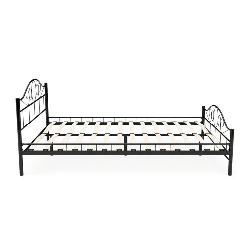 Mimi fém ágykeret ajándék ágyráccsal több méretben és színben-Fekete 140x200cm