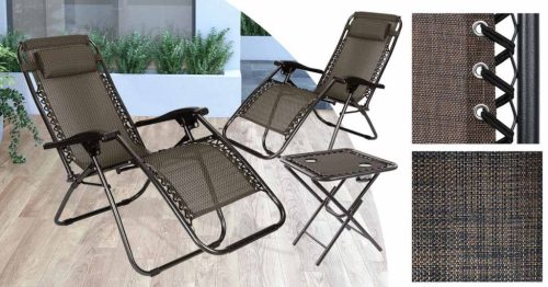 2 db zéró gravitáció kerti szék asztallal