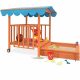 Fa játszóház homokozóval és árnyékoló tetővel