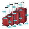 4 db-os merev falú bőrönd szett, 4 színben-piros