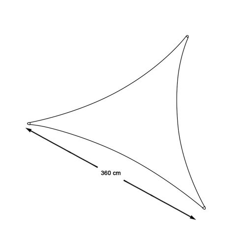 Szögletes napvitorla, 3,6 méteres, több típusban-háromszög alakú, poliészter, szürke