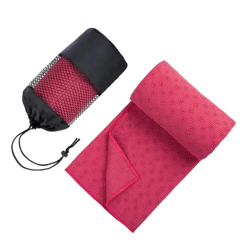 Csúszásgátlós jógatörölköző ajándék táskával-pink