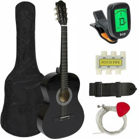   Akusztikus gitár szett kezdőknek, ajándék hangolóval, 2 színben-fekete