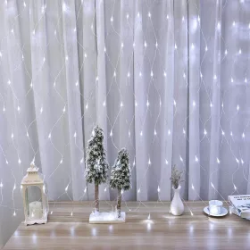 128 LED-es hálós fényfüzér, 2 színben-hidegfehér