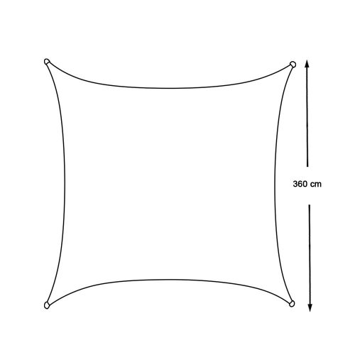 Szögletes napvitorla, 3,6 méteres, több típusban-négyszög alakú, polietilén, bézs