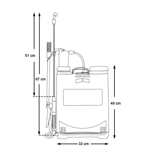 Háti permetező, 16 L