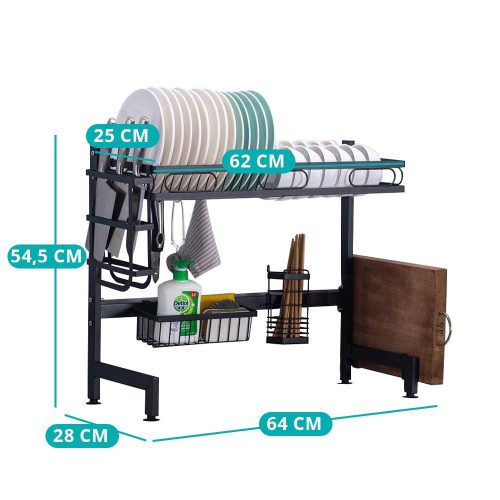 Edényszárító mosogató fölé, dupla