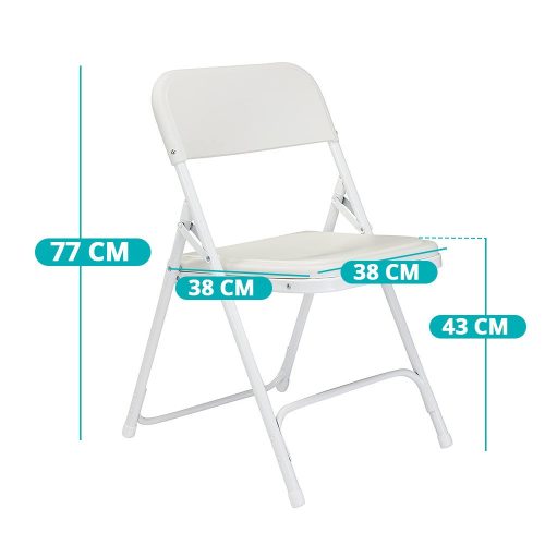 Párnázott, összecsukható szék 4 db-os, fehér színben