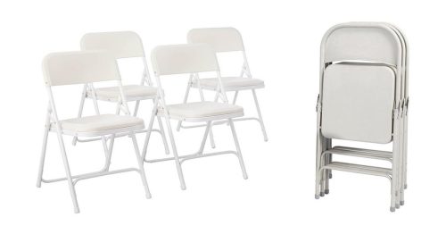 Párnázott, összecsukható szék 4 db-os, fehér színben