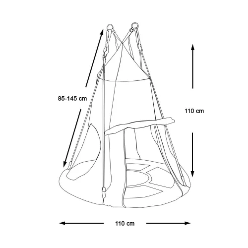 Fészekhinta-110 cm-es-piros-sátorral
