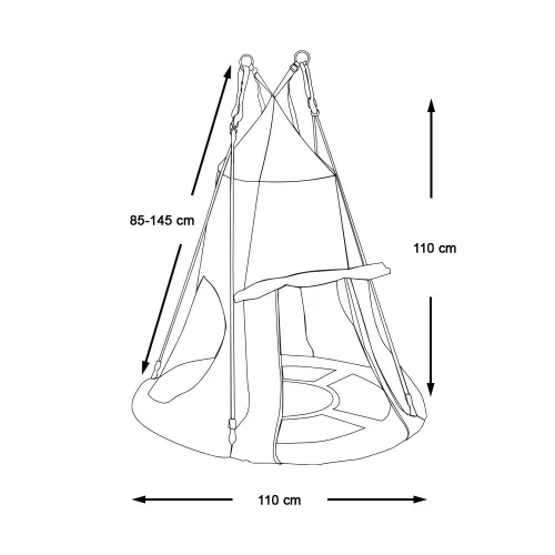 Fészekhinta-110 cm-es-piros-sátorral