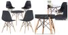 4 db modern étkezőszék asztallal, 3 színben-fekete