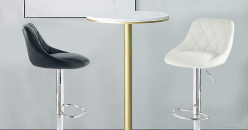 2 db háttámlás bárszék, 2 színben-fehér