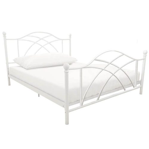 Lotti fém ágykeret ajándék ágyráccsal, több méretben és színben-Fehér 90x200 cm